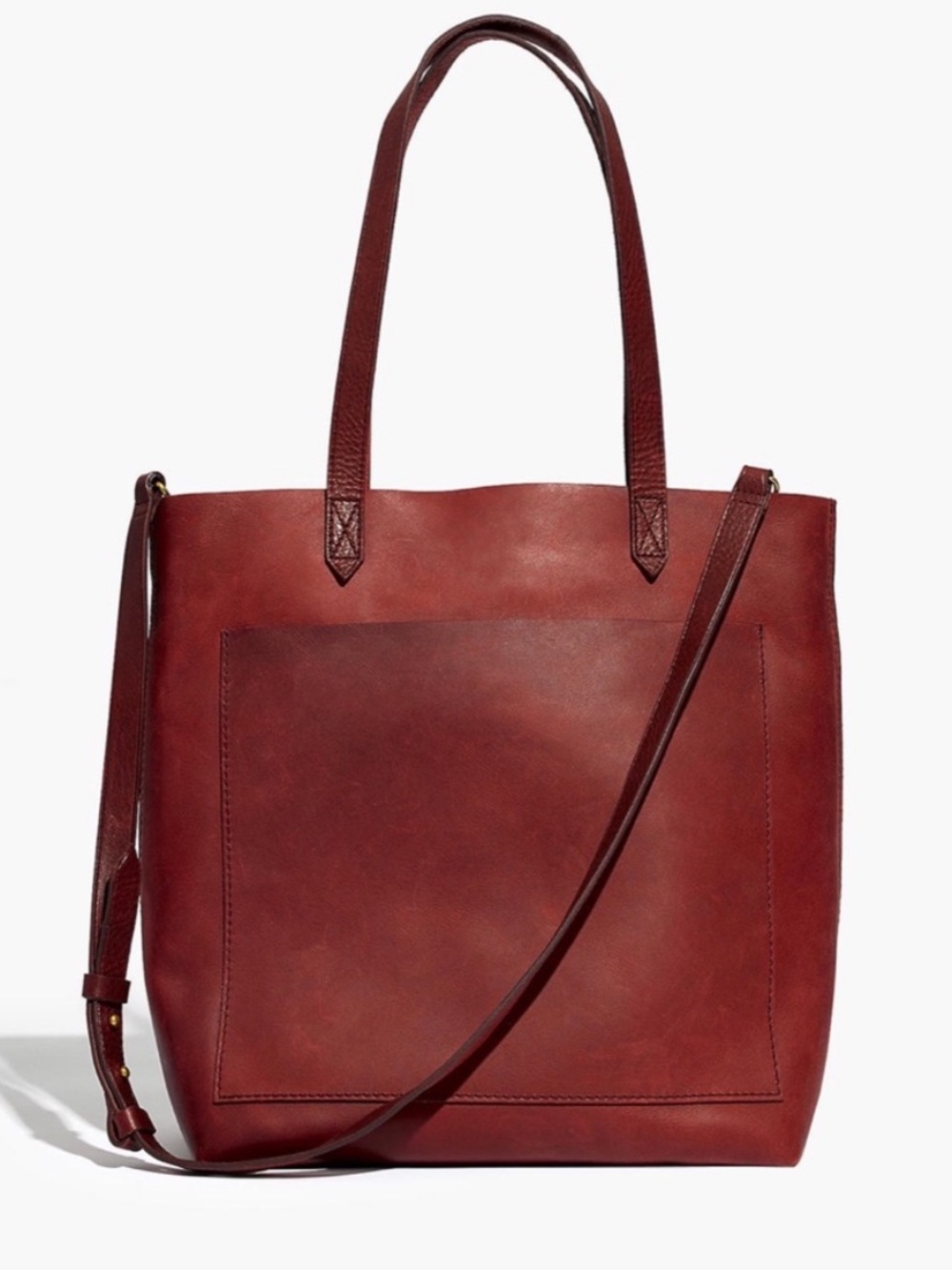 Madewell The Medium Transport Leather Tote Cabernet Burgundy F5788